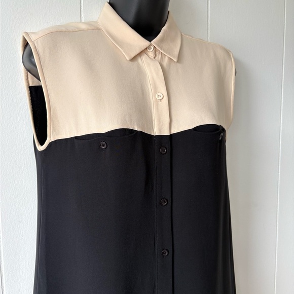 Jenni Kayne Silk Black/Cream Mini Dress | Size Small - Picture 2 of 9